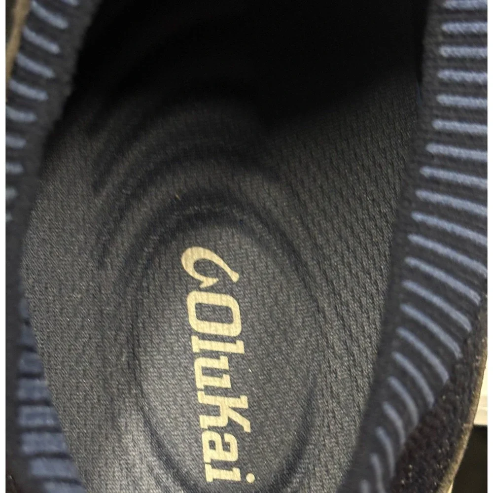 OluKai Makia Ulana Sneaker Mens 11.5 Navy Black Mesh Leather 10361-DEDE Casual